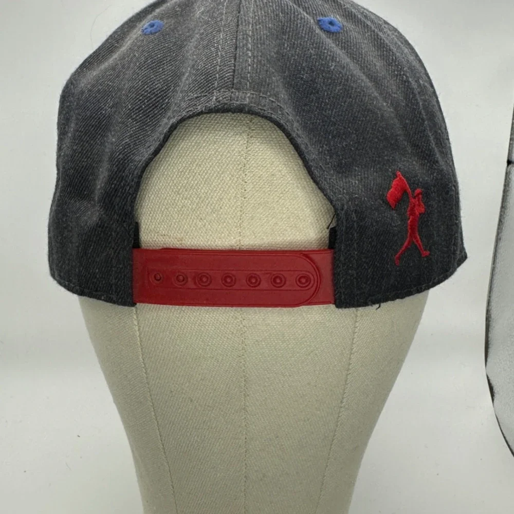 Baseballism Snapback Hat USA Baseball Flag Patch Gray‎ Red Adjustable Cap